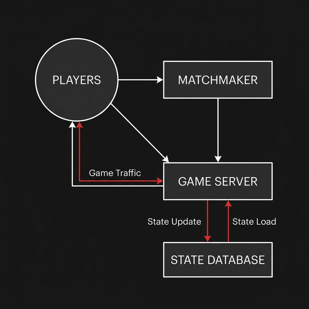 Visualización de red de servidor de juegos multijugador